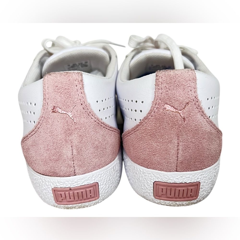 Women White Pink Puma Tennis Snikers Size 9.5 - Picture 6 of 7